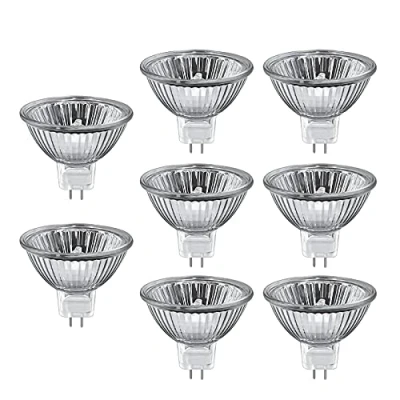 Image of Sarveeta MR16 Halogen Bulbs 50W Dimmable, 12V Gu5.3 Spotlight 2 Pin Base, 2800K Warm Withe,400 Lumens,42 Beam Angle (Pack of 8)