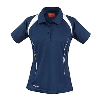 Image of Spiro S177F Ladies Team Spirit Polo Shirt Navy/White S