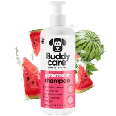 Image of Watermelon Dog Shampoo by Buddycare Deep Cleansing for Dogs Scented With Aloe Vera and Pro Vitamin B5 (500ml)