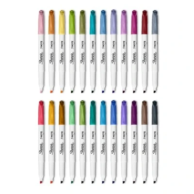 Image of Sharpie S Note Creative Art Markers Highlighters For Colouring, Drawing, Writing, Highlighting 2 In 1 Tip Pack of 24 Assorted Pastel Colours