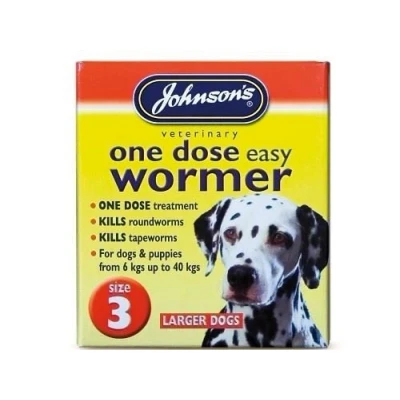 Image of (2 Pack) Johnson&#039;s Vet Easy Dose Wormer Size 3 Large Dog 4 Tabs
