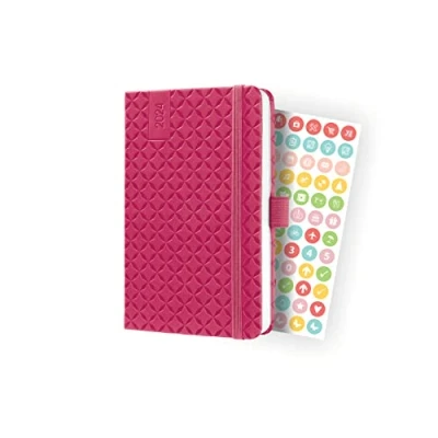 Image of SIGEL J4104 Jolie Weekly planner 2024, hardcover, 9,5 x 15 cm, 174 pages, Pink