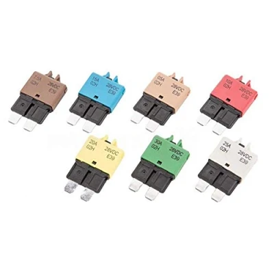 Image of Mintice 15A Fuse 12v/24v Fits Circuit Breaker Blade 5 30a Automotive Car Kit Resettable Inline Holder Protection Stereo Manual Reset