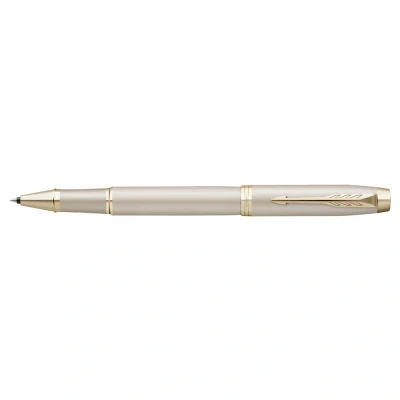 Image of PARKER IM Monochrome Rollerball Pen Champagne Finish and Trims Fine Point Black Ink Gift Box