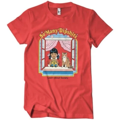 Image of Steven Rhodes So Many Dipshits T Shirt, red, L