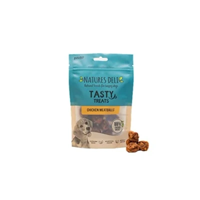 Image of Natures Deli Chicken Balls Dog Treats, Gluten Free Low Fat Bite size Treats for Dogs, High Protein Biscuits 100 g