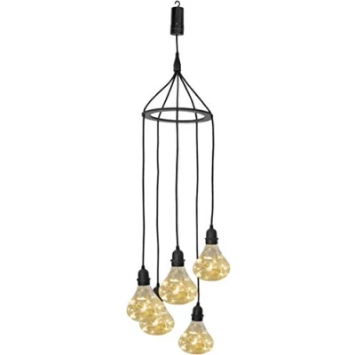 Image of Luxform Lighting Bubbles Battery Powered Pendulum 5X Hanging Lights with 24 Hour Timer