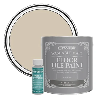 Image of Rust Oleum Beige Washable Matt Floor Tile Paint Butterscotch 2.5L
