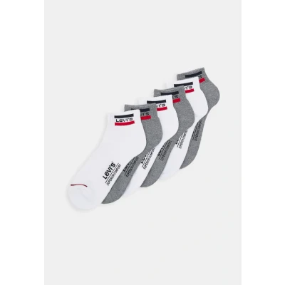 Image of Levi&#039;s Levis MID CUT ECOM 6 PACK Socks, Men&#039;s, Size: 9 11.5, White/grey