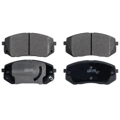 Image of 58101Q4A10 Brake pad set BLUE PRINT ADG042179 Front Axle with acoustic wear warning anti squeak plate retaining spring holder