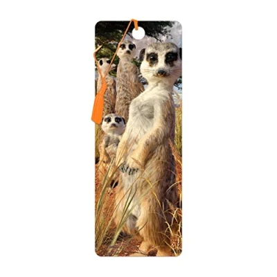 Image of 3D LiveLife Bookmark Meerkat Gaze from Deluxebase. A with lenticular Artwork Licensed Renowned Artist David Penfound