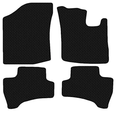 Image of Carsio Car Mats For Citroen C1 2012 to 2014 3mm 4pc Set Tailored Fit Rubber Floor Mat Complete Accessory Black Custom Fitted Anti Slip Backing, Heavy Duty &amp; Waterproof