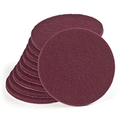 Image of Wfix Velcro Abrasive Fleece for Random Orbital Sander 150 mm P120 180 Medium Coarse Red Pack of 10 Sanding Sponge Polishing