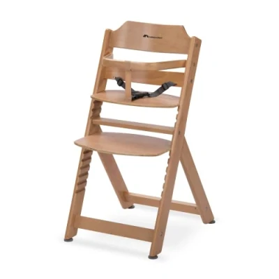 Image of Bebeconfort Timba Basic Evolutive Wooden Highchair, 6 Months 10 Years, Up to 30 kg, Baby High Chair, Adjustable Seat &amp; Footrest, Removable 3 point Safety Harness, Natural Wood