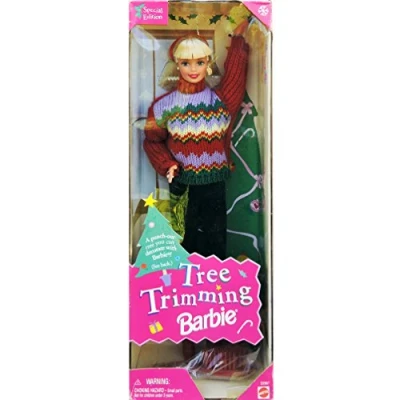 Image of Barbie Tree Trimming Speical Edition Doll By Mattel in 1998 The box is not mint condition