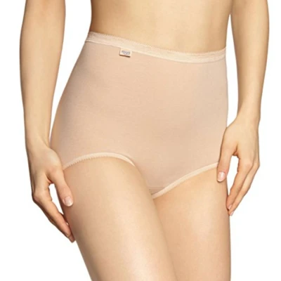 Image of Sloggi Women&#039;s Basic+ Maxi 2p Brief, Skin, 12 UK