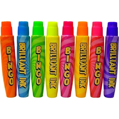 Image of Thomas &amp; Anca Club Supplies Ltd 15ml Neon Ink Slimline Bingo Dabbers Pack of 8 for Fun Tickets