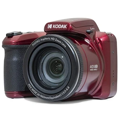 Image of KODAK Pixpro Astro Zoom AZ405 Digital Camera Bridge, 24 mm Wide Angle, 20 Megapixels, LCD 3, Full HD 1080p Video, OIS, AA Battery Red
