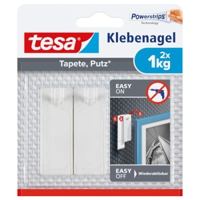 Image of tesa Adhesive Nail for Wallpaper &amp; Plaster 1kg, White