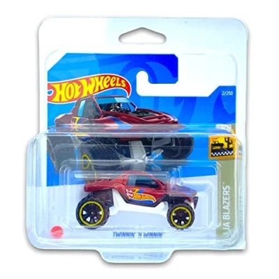 Image of Hot Wheels Twinnin&#039; &#039;N Winnin&#039; (Red) 1/10 Baja Blazers 2022 2/250 (Short Card) *** COMES IN A KLAS CAR KEEPER PROTECTIVE COLLECTORS CASE HCW83