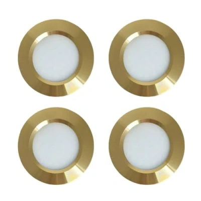 Image of Marvix 4 x LED 12V Spot Lights Touch Sensitive Switch Dimmable campervan Caravan Motorhome Boat Gold Downlights