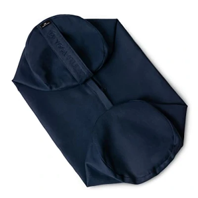 Image of Yoga Studio Spare EU Organic Cotton Bolster Covers With Handle And Zipper Cover Only (Navy)