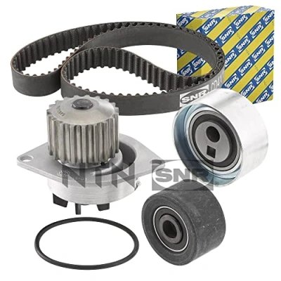 Image of 9619762980, 96239499, 9623949980, 9637914380, 9639842180 Water Pump + Timing Belt Kit SNR KDP459.130 25mm PEUGEOT: 106 II Hatchback