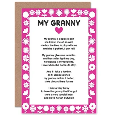 Image of Wee Blue Coo GRANNY GRANDMA POEM LOVE ART GREETINGS GREETING CARD GIFT