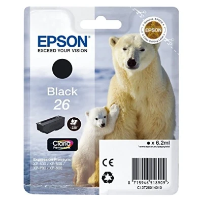 Image of Epson C13T26014010 Ink Cartridge Black