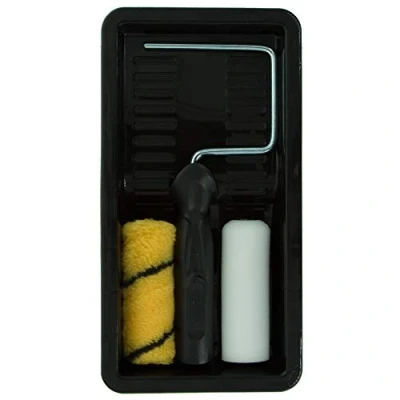 Image of Coral 43102 Max Coat Paint Mini Roller Kit for Emulsion and Gloss, Black, 4 Inch Piece Pack Set
