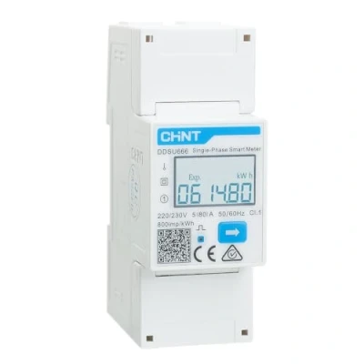 Image of CHINT DDSU666 Single Phase DIN35 mm Electronic Intelligent Energy Meter Electricity 5(80) A Direct Connection without RS485/Modbus