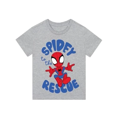 Image of Marvel Spiderman T Shirt Spidey and His Amazing Friends Boys Tshirt Boys&#039; Shirts Grey 9 10 Years