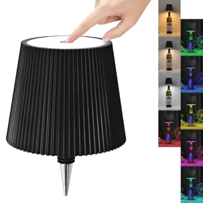 Image of CECOMBINE Wireless Bottle Lamp, RGB Dimmable Touch Table Rechargeable Control Lampshade Wine LED Light, Lamp for Home Bar Decor (RGB)