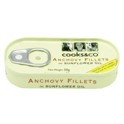 Image of Cooks and Co Anchovy Fillets In Sunflower Oil 50 g (Pack of 10)