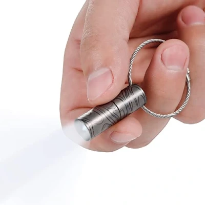 Image of KeyUnity Titanium Mini LED Flashlight Keychain(SP), Waterproof Torch for Camping, Hiking, Climbing, Fishing, and Backpacking Single Mode Handheld Electric Light