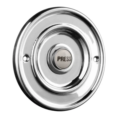 Image of Polished Chrome 76mm Dia Bell Push with China Press
