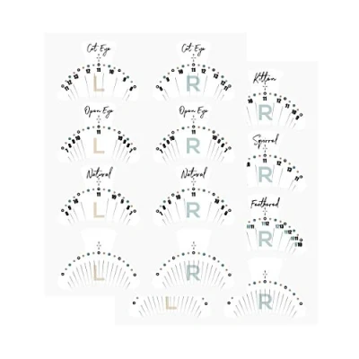 Image of LashArt Lash Mapping Stickers Classic Styles Guide Handwriting Eyelash Extension Pads