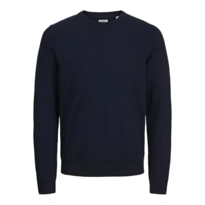 Image of JJ REBEL Men&#039;s Jrebcallum Knit Crew Neck Noos Jumper, Navy Blazer, S