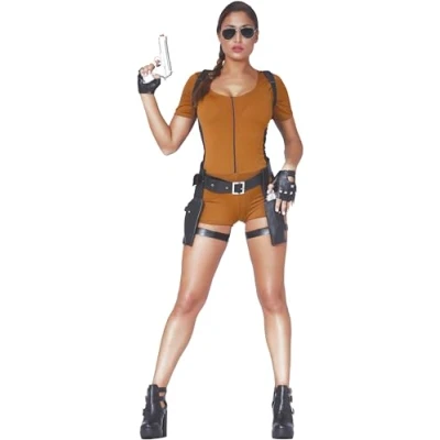Image of Fiestas Guirca Lara archaeologist costume video game shorts