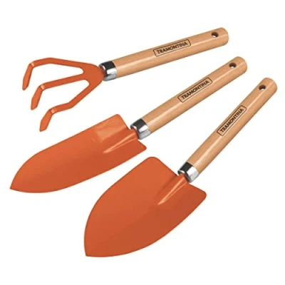 Image of Tramontina 3 Piece Garden Tool Set (Metal Wood)
