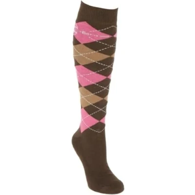 Image of Covalliero Brescia Women&#039;s Riding Stockings Size 40 42 Wood/Dark Pink