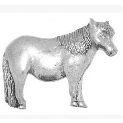 Image of Gift Boxed Pewter Shetland Pony Badge pin or Brooch for Scarf, Tie, Hat, Coat Bag