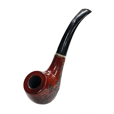 Image of Risingmed Wooden Smoking Pipe,Enchase Figuratus Pipe Tobacco Cigarettes Cigar Pipes for Durable New Gift