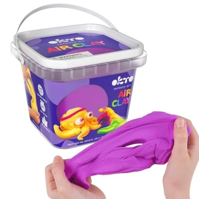 Image of Okto 900ml Purple Air Dry Clay for Sculpting Colourful Modelling Kit Ideal Kids Magic Creative Projects and Sculptures