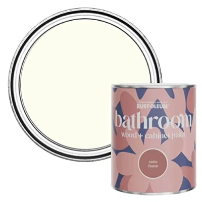 Image of Rust Oleum Off White Moisture Resistant Bathroom Wood and Cabinet Paint in Satin Finish Porcelain 750ml