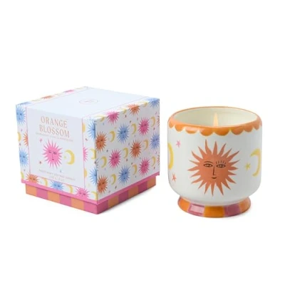 Image of Paddywax Scented Candles Dopo Hand Painted Ceramic Luxury Artisan Candle, 226g, Sun Orange Blossom