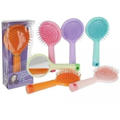 Image of PMS Hair Brush With Mirror Large Detangling in 6 assorted colours one supplied at random