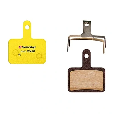 Image of SwissStop RS Bicycle Disc Pads Model D15 for Shimano / TRP Tektro Quad Brake Calipers, Yellow