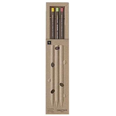 Image of Caran d&#039;Ache Nespresso Swiss Wood 3 graphite pencils, Brown, 0348.100