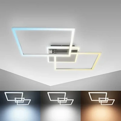 Image of B.K.Licht LED Ceiling Light, Dimmable with Remote Control, CCT Warm to Cold 1 rotatable Frame, Built in Board 40W 4200Lm, lamp Timer, Night Light Function, 19,7x15,3in